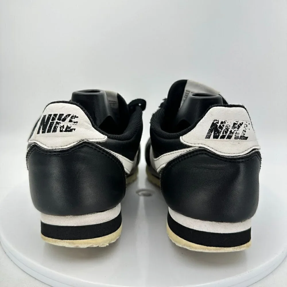 Nike Classic Cortez Women Size 8 807471-010 Panda Black Leather Training Shoes